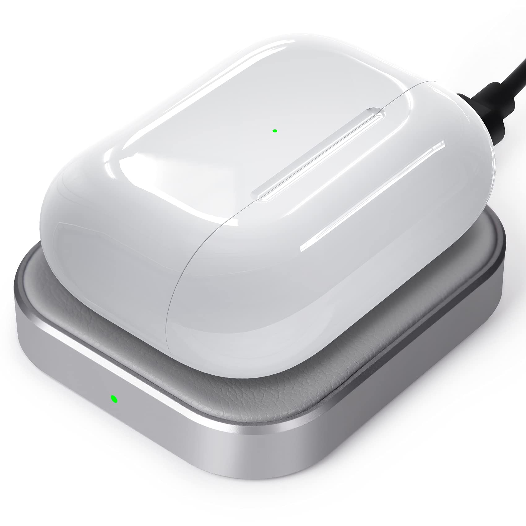 Airpods Pro Charger Wireless Charger for AirPods Pro 2 AirPods Pro 1 AirPods 4 (with ANC) AirPods 3 AirPods 2 AirPods Wireless Charging Station (No AirPods Included) Gray